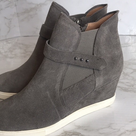 Linea Paolo ladies gray suede wedge ankle boots sneakers shoes size 9 - Picture 11 of 11
